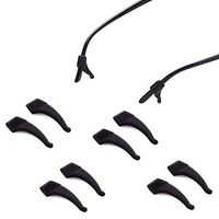 vipolish 5 Pairs Black Soft Silicone Gel Eyeglasses Ear Grip Hook Removable Anti-Slip Eyewear Retainer Sleeve Sunglasses Leg Holder Pad Fixed Fitting Glasses Accoessories for Spectacle Supports