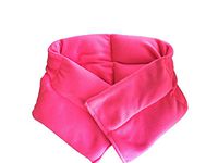 Hot Therapy Neck & Shoulder Wrap- Unscented- Flaxseed - Microwavable - Moist Heat- XL -Heavy Density (Pink)