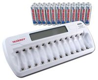TN160 12-Bay AA/AAA NiMH/NiCD LCD Charger + 24 AAA Premium NiMH Rechargeable Batteries