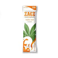 25 Pack Display (50 Total Wraps) Zagz Flavored Hemp Wraps, Tropic Trip Flavor + Beamer Smoke Sticker