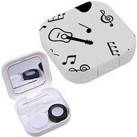 Portable Contact Lens Case Box Travel Kit Mirror + Bottle + Tweezers Container Holder [ Guitars Musical ]