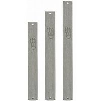 Silver Aluminum Mezuzah Holder with Stick-On Back and Nail Holes