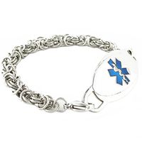 Medical Alert Bracelet for Men | Free Laser Engraving | Waterproof Stainless Steel | Blue, 8.5 inches | Bali