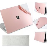 XSKN Anti-scratch Full Body Skins Ultra Thin Removable Bubble Free Decal Laptop Sticker for Microsoft Surface Laptop (2017+) Upper and Bottom Cover (Rose Gold, +Clear Keyboard Skin)