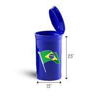 Brazil Flag First Aid Case Pill Container ID 7377B