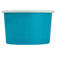 [50 Count] Blue Paper Ice Cream Cups - 4 oz Eco-Friendly Dessert Containers - Perfect For Your Yummy Foods! Many Colors & Sizes - Frozen Dessert Supplies