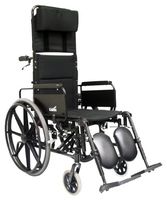 Karman Healthcare KM5000F20 Aluminum Lightweight Reclining Wheelchair, Black, 24" Rear Wheels and 20" Seat Width