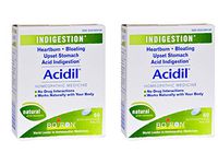 Boiron Acidil - Indigestion -Upset Stomach - Heartburn - Homeopathic - 60 Quick Dissolving Tablets (Pack of 2)