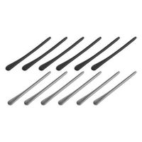 BCP 6pairs Silicone Eyeglass End Tips Ear Sock Pieces Tube Replacement for Thin Metal Eyeglass Legs (Black + Gray)