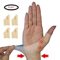 4pcs/2 Pairs Gel Wrist Thumb Support Braces Soft Waterproof Therapy Wrist Hand Thumb Gloves Relief Pain Carpal Tunnel Breathable Elastic Silicone Wrist Support Brace for Tenosynovitis Typing