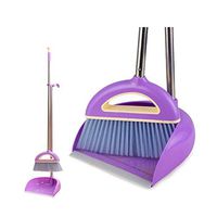 Jingyuan Broom Dustpan Set Extra Long 38 inches 49 inches Handle-Broom and Dustpan Upright,Lies Tightly On Floor-Commercial Broom Set for Home, Lobby, Shop, Garage,Schools,Churches,Hotel,Bars