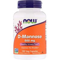 NOW Foods D-Mannose 500 mg, 120 Vegetable Capsule (2 Pack)