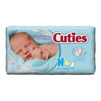 Cuties Baby Diaper CR0001 Newborn Case of 168, Fun Graphics Print