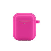 Earbud Cases, Earphone Organizer Case, Shockproof Silicone Protective Case Cover for AirPods 1/2 Bluetooth Earphones - Travel Carrying Case for Smartphone Earphone Headset Storage Bags Rose Red