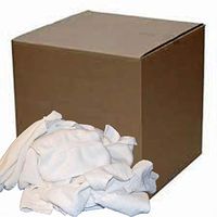 50 Lb. Box of White Cotton Terry Cleaning/Shop Rags - Plumbers Rags - Reclaimed