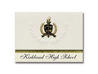 Signature Announcements Kirkland High School (Columbia, SC) Graduation Announcements, Presidential style, Elite package of 25 with Gold & Black Metallic Foil seal