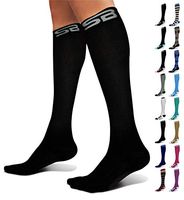 SB SOX Compression Socks (20-30mmHg) for Men & Women - Best Stockings for Running, Medical, Athletic, Edema, Diabetic, Varicose Veins, Travel, Pregnancy, Shin Splints (Solid - Black, Large)