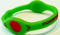 Power Strength, Energy, Balance and Flexibility Silicone Wristband - Volt Green w/Red Hologram XS
