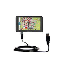 Gomadic Hot Sync and Charge Straight USB Cable for The Garmin dezl 560 560LT 560LMT - Charge and Data Sync with The Same Cable. Built TipExchange Technology