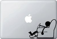 Yadda-Yadda Design Co. Lounge - Recliner Man - Couch Potato - MacBook or Laptop Vinyl Decal (Black)