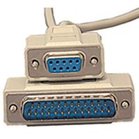 Jameco Valuepro 10D1-02306-R Serial Cable, DE9F-DB25 for DB9 Serial Ports, 9-Pin, 6' Length, Beige