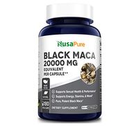 Black Maca Root 20000mg 180 Veggie Capsules (Vegetarian, Non-GMO, Gluten Free) Max Strength, Maca Root Extract Supplement from Peru - Support Reproductive Health