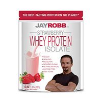 Jay Robb Whey Isolate Protein Powder, Low Carb, Keto, Vegetarian, Gluten Free, Lactose Free, No Sugar Added, No Fat, No Soy, Nothing Artificial, Non-GMO, Best-Tasting (24 oz, Strawberry)