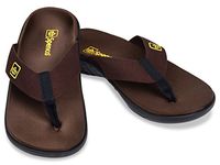 Spenco Men's Pure | in Colors Ash, True Navy, True Red, Black, and Chocolate | Post Workout Recovery Sandal (Men's Size 10, Chocolate)
