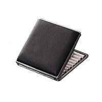 8HAOWENJU Cigarette Box Men's Creative Gift Cigarette Box Can Hold 20 Cigarettes,Ideal Gift for Smokers, The Most Upscale Gift for Business Men (Color : Black)