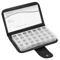 iMounTEK Weekly Pill Organizer AM PM Daily Medicine Pill Planner BPA Free Pill Box Vitamins Medication Supplements Holder with PU Leather Case