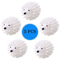 5 Pack Hedgehog Dryer Balls Reusable Laundry Dryer Balls Anti Static Eco Friendly Plastic Washing Ball Wrinkles Remover Dryer Sheets Wool Fabric Softener Alternative (White)