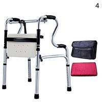 YAN JUNau YC8307J Standard Walking Aid for The Elderly, With Seat For Bathing, Suitable for Disabled/Cerebral Infarction, 4 Legs, Thick Aluminum Alloy Material, Adjustable, Portable, Lightweight, Mo