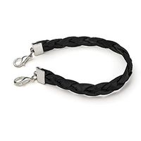 Twisted Leather Medical ID Bracelet - Black (M (5.5"))