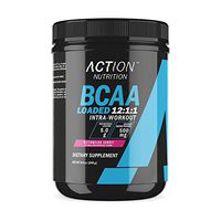 Action Nutrition BCAA Loaded - 12:1:1 Amino Acids Supplements - Intra Workout Muscle Recovery Powder Supplement Drink with Leucine and Coconut Water Powder - 30 Servings, Watermelon Sorbet