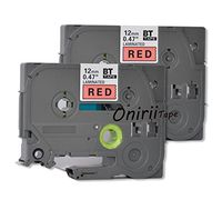 2PK Onirii Compatible Brother p Touch Label Maker Tapes TZ431 TZe431 TZ-431 TZE431~1/2" (0.47")12mm x 26.2ft(8m) Black on Red Standard Laminated Tape for Brother P-Touch Label Makers & Printers
