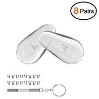 Mr.ZzjOOj Eyeglasses Nose Pads, 8 Pairs of Screw-in 15mm Soft Silicone Air Chamber Glasses Nose Pad Set, Eyeglass Repair Kit with Screws and Micro Screwdriver