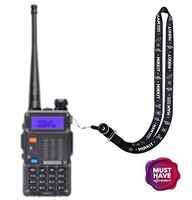 Lanyard Mirkit HAM Radio Operator Neck Strap BAOFENG Accessories Quick Release (Black with White) for Two Way Radios