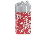 Sprinkles Gifts Lot of 10 Christmas Gift Bag Presents Wrapping Paper Bags Small Rose Snowflakes Red 5-1/4x3-1/2x8-1/4"