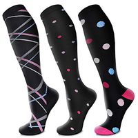 Compression Socks for Women & Men 15-20 mmHg, Best Medical, Nursing, for Running, Athletic, Edema, Diabetic, Varicose Veins, Travel, Pregnancy & Maternity (Small/Medium, 01 Red/Pink/Black)