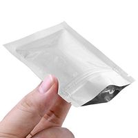 White Aluminum Foil Mylar Reclosable Ziplock Bags Matte Mylar Bags Heatseal Wrappers for Food Storage Packaging Bags 100x (1.5oz Powdered)