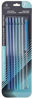Manna Hydration 10.25" Blue Multi Colored Reusable Tritan Drinking Straw with Straw Cleaner - 7pc Set
