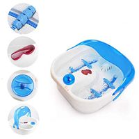 Foot Spa Massager - Heated Bath, Automatic Massage Rollers, Bubbles, Drainage Anti-Skip Feet Removable Cover Anti-Splash