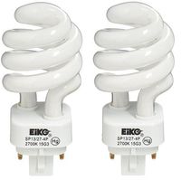 EiKO SP13/27-4P Model Compact Fluorescent Light Bulb (2-Pack), 13 Watts, G24q-1 Base, T-4 Bulb, 3.74"/95mm MOL, 1.97"/50mm MOD, 2.5mg Mercury Content, Liquid HG Form