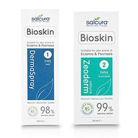 Salcura Natural Skin Therapy, Bioskin Dermaspray Intensive 100ml & Bioskin Zeoderm Skin Repair Moisturiser 50ml Duo Pack, For Anyone Prone To Eczema, Psoriasis, Dermatitis Small Duo Pack