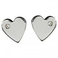 Heart Earrings with Crystals with Magnetic Earring Backs