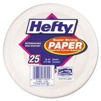 Hefty Super Strong Paper Dinnerware, 16 oz Bowl, Bagasse, 25/Pack
