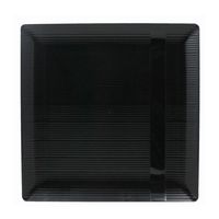Exquisite Disposable-Black-Plastic-Plates-Square Linear (40 Pack) Wedding Dinner Fancy Tableware Dishes (9 Inch., Black) Single Size Set