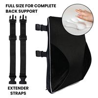 Healthy Spirit Full Lumbar Back Support | Memory Foam Full Size Back Cushion Lumbar Support for Office Chair Car, Black, 1 Count