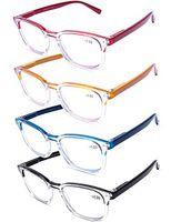 AQWANO 4 Pack Blue Light Blocking Computer Reading Glasses Spring Hinge Readers Fashion Design Big Frames Readers for Men Women +3.5