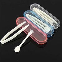 Leoie Portable Mini Contact Lens Inserter Remover Soft Tip Tweezer Stick Tool Case Set Color Random